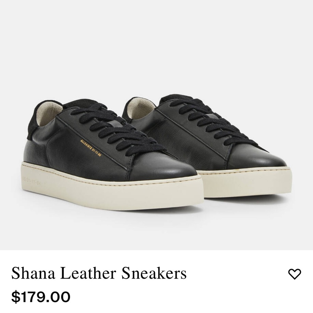 SHANA All Saints -  Black Leather Sneakers
